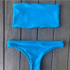 Turquoise Blue Bandeau Top